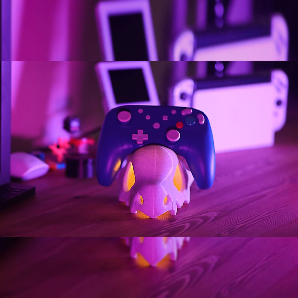 Cubone-Inspired Marble Style Skull Controller Stand
