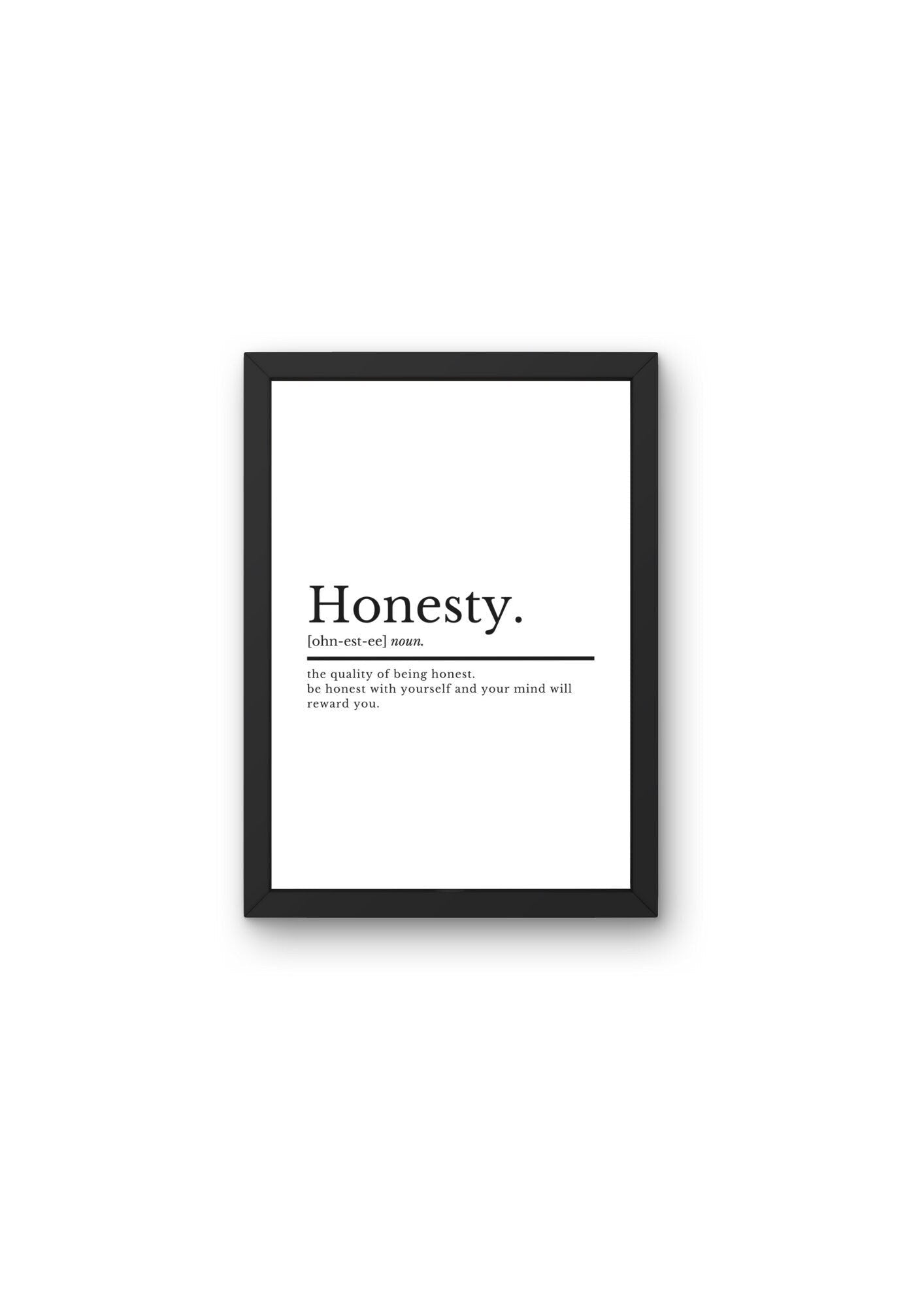 Inspirational Quote Prints Honesty Definition | Home Décor | Motivational Print | Home Office Decor | Bedroom Wall Art | Positive Print - ProfessorPrintsUK - A2