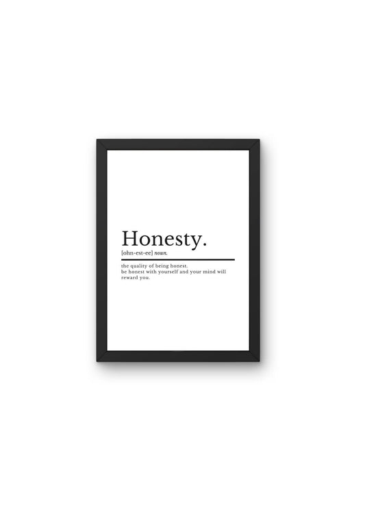 Inspirational Quote Prints Honesty Definition | Home Décor | Motivational Print | Home Office Decor | Bedroom Wall Art | Positive Print - ProfessorPrintsUK - A2