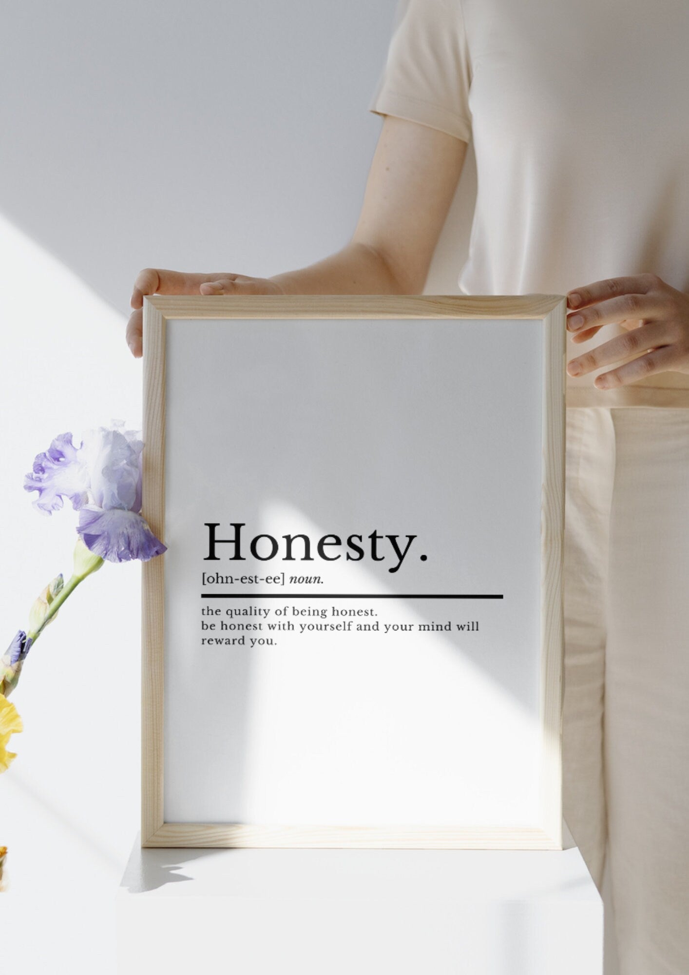 Inspirational Quote Prints Honesty Definition | Home Décor | Motivational Print | Home Office Decor | Bedroom Wall Art | Positive Print - ProfessorPrintsUK - A2