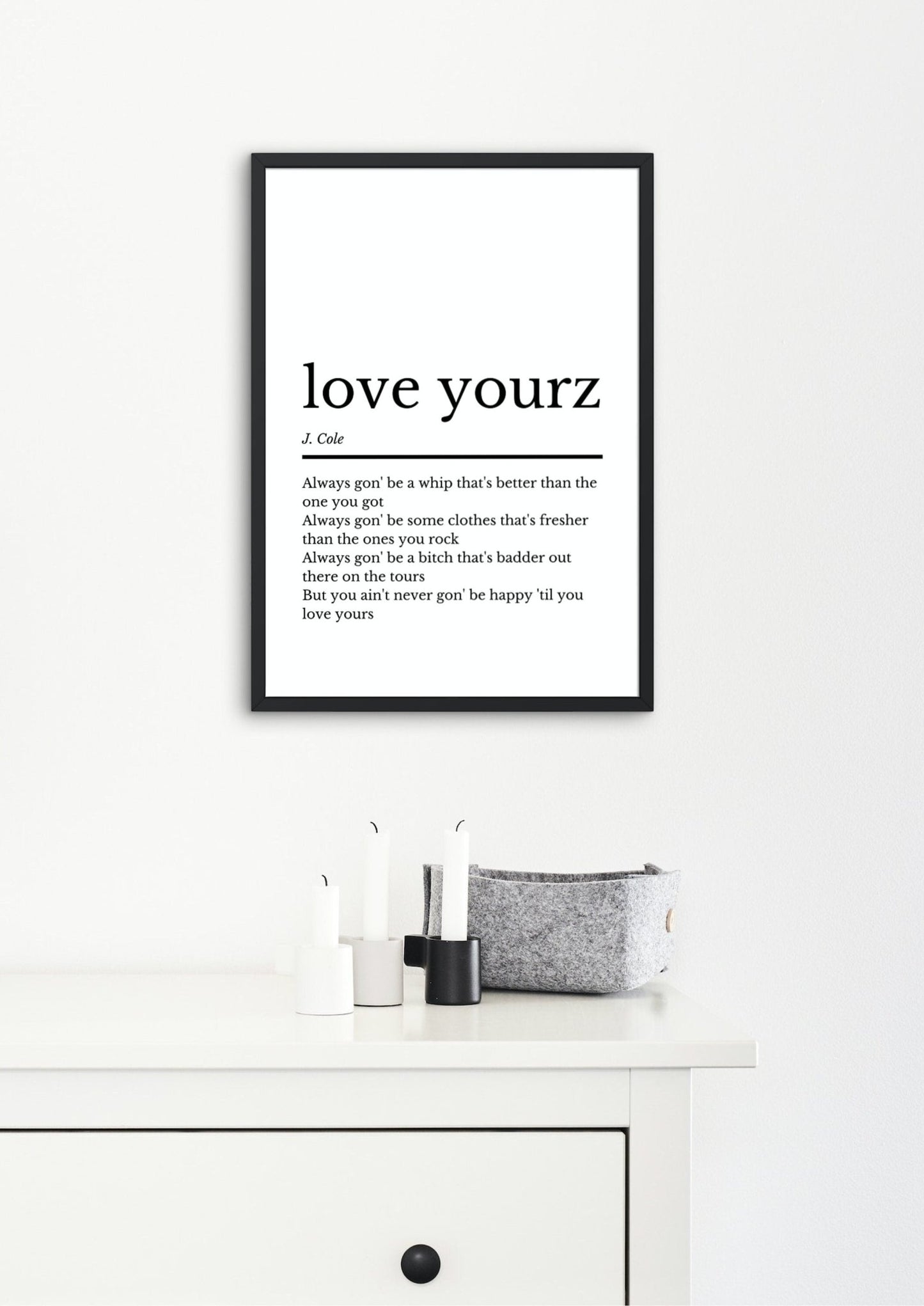 J Cole, Love Yourz | J Cole Music Gift | Birthday Gift | J Cole Album Wall Art | J Cole Poster - ProfessorPrintsUK - A1