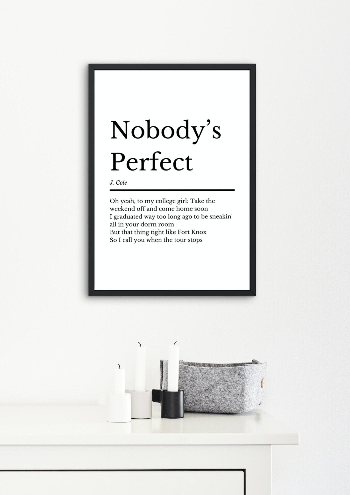 J Cole, Nobody's Perfect | J Cole Music Gift | Birthday Gift | J Cole Album Wall Art | J Cole Poster - ProfessorPrintsUK - A1