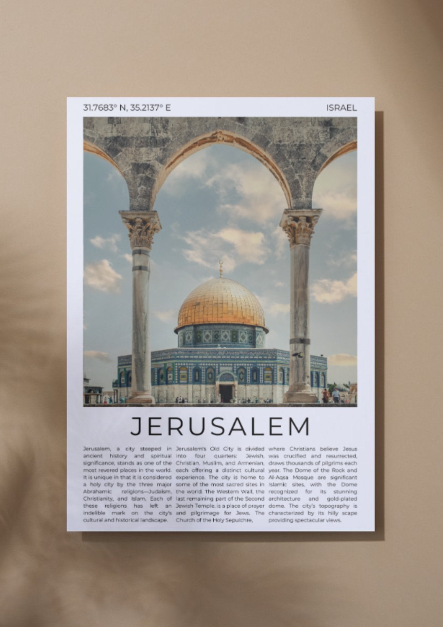 Jerusalem: Eternal City of Faith - ProfessorPrintsUK - A6