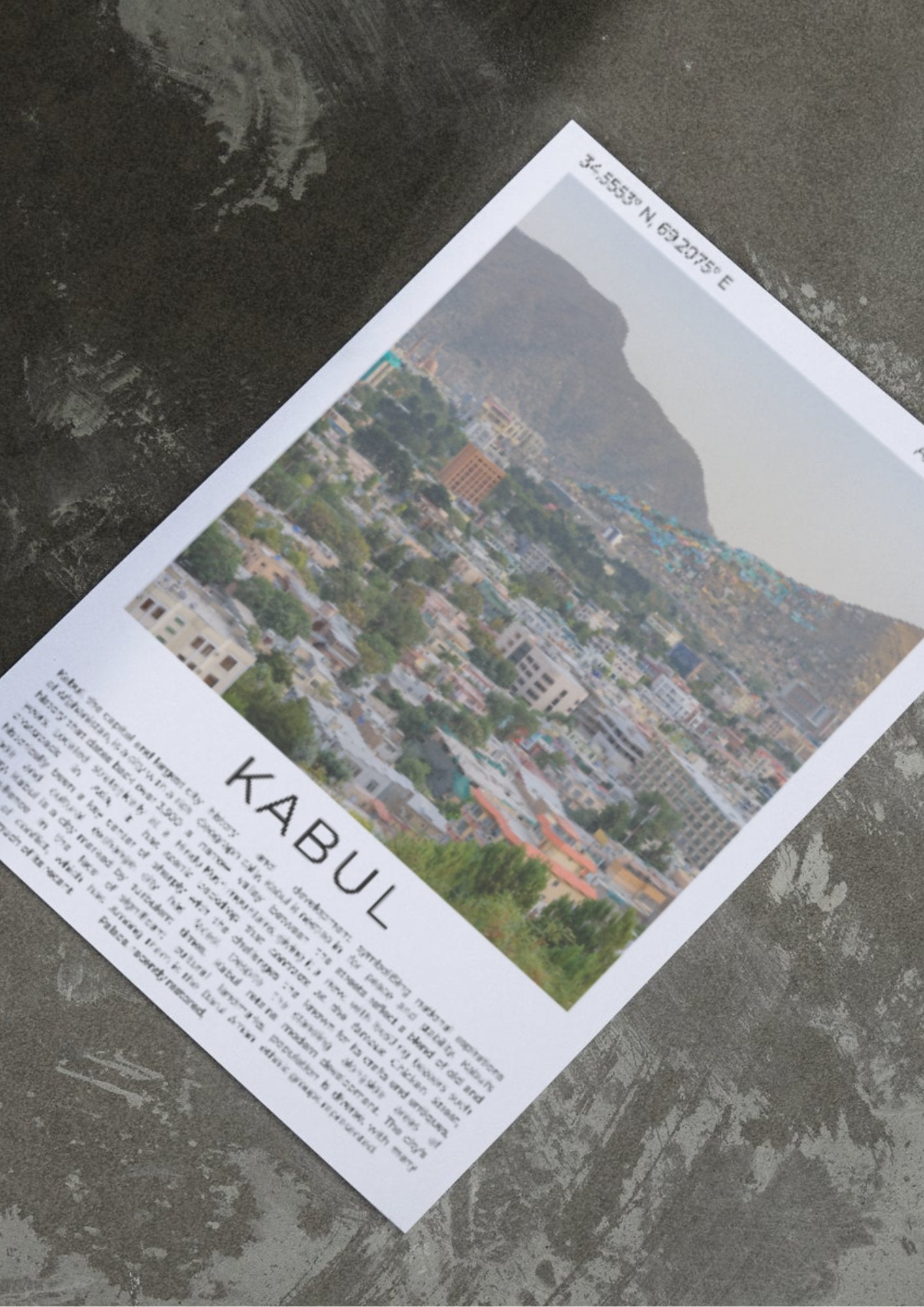 Kabul: Heart of Afghanistan - ProfessorPrintsUK - A6