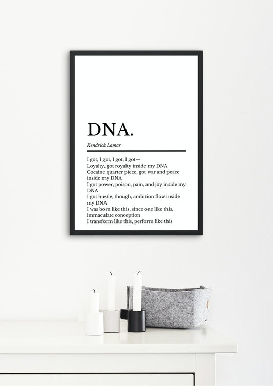 Kendrick Lamar, DNA. | Kendrick Lamar Music Gift | Birthday Gift | Kendrick Lamar Album Wall Art | Kendrick Lamar Poster - ProfessorPrintsUK - A1