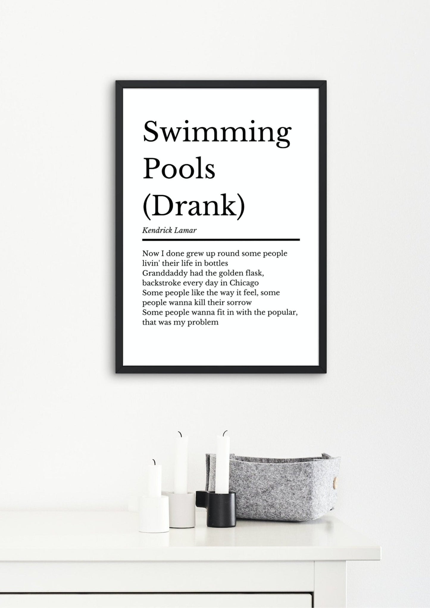 Kendrick Lamar, Swimming Pools (drank) | Kendrick Lamar Music Gift | Birthday Gift | Kendrick Lamar Album Wall Art | Kendrick Lamar Poster - ProfessorPrintsUK - A1