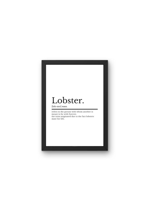 Lobster Definition Print | Love Print | Anniversary Gift | Love Poster | Love Wall Art | Bedroom Print | Valentines Print |Anniversary Print - ProfessorPrintsUK - A2