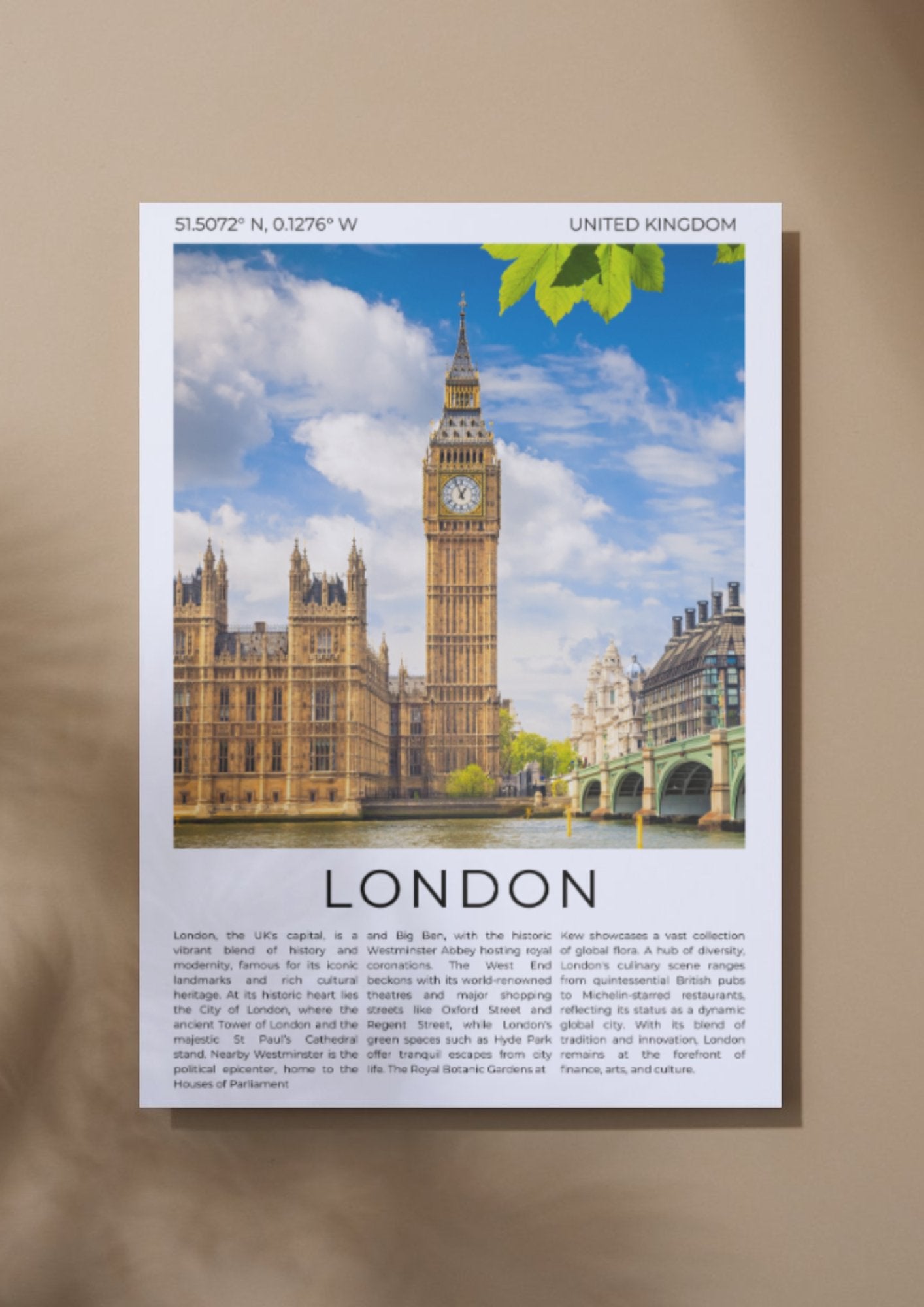 London: Iconic Capital of the UK - ProfessorPrintsUK - A6