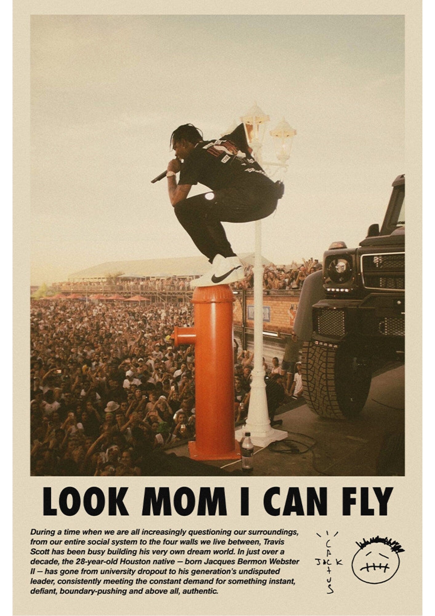 Look Mom I Can Fly, Nike Ad | Travis Scott Music Gift | Cactus Jack Birthday Gift | Travis Scott Album Wall Art | Cactus Jack Poster - ProfessorPrintsUK - A1