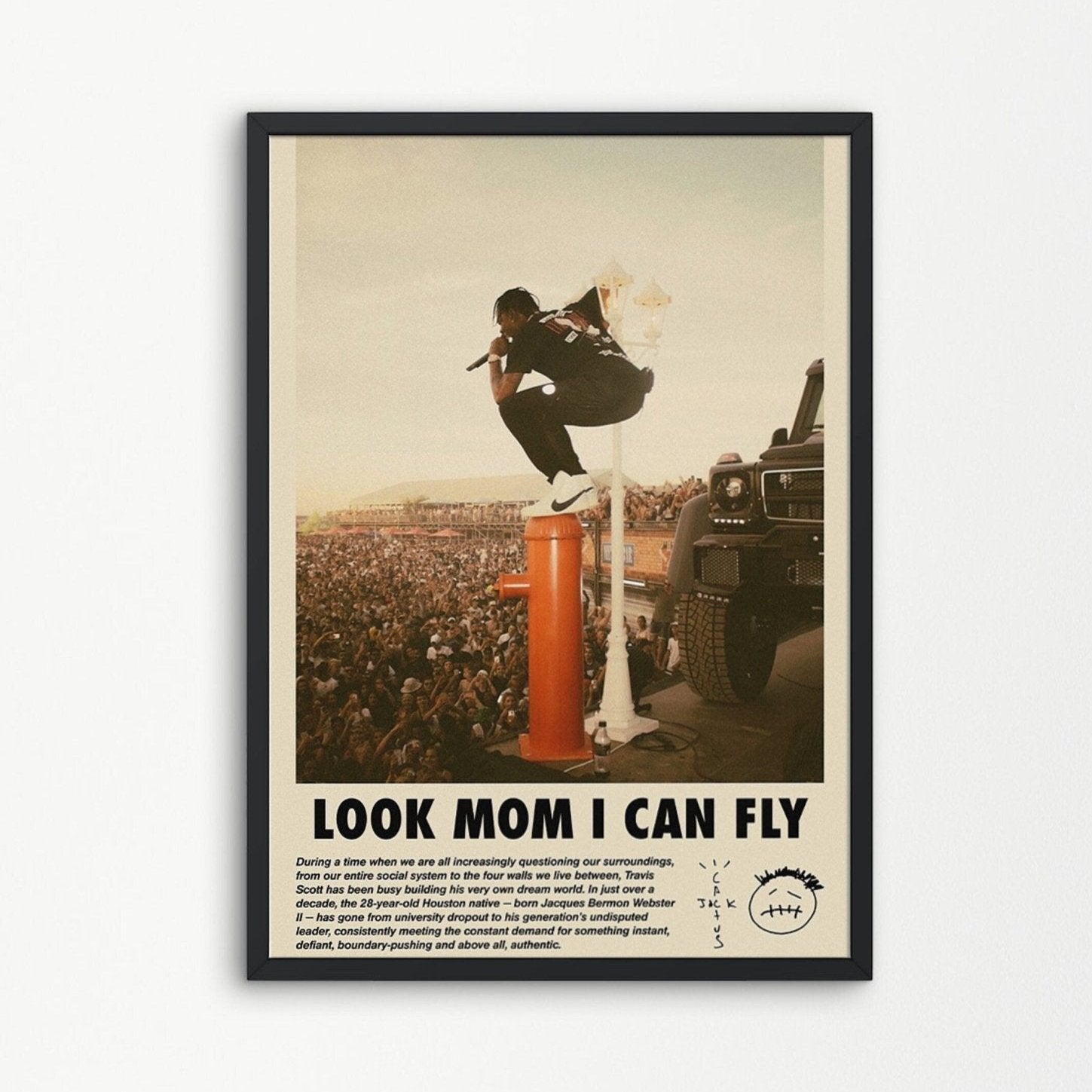 Look Mom I Can Fly, Nike Ad | Travis Scott Music Gift | Cactus Jack Birthday Gift | Travis Scott Album Wall Art | Cactus Jack Poster - ProfessorPrintsUK - A1