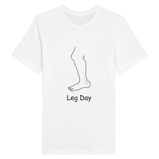 Men's Workout Top - 'Leg Day' Motivational Quote - Perfect Gym Shirt - ProfessorPrintsUK - White