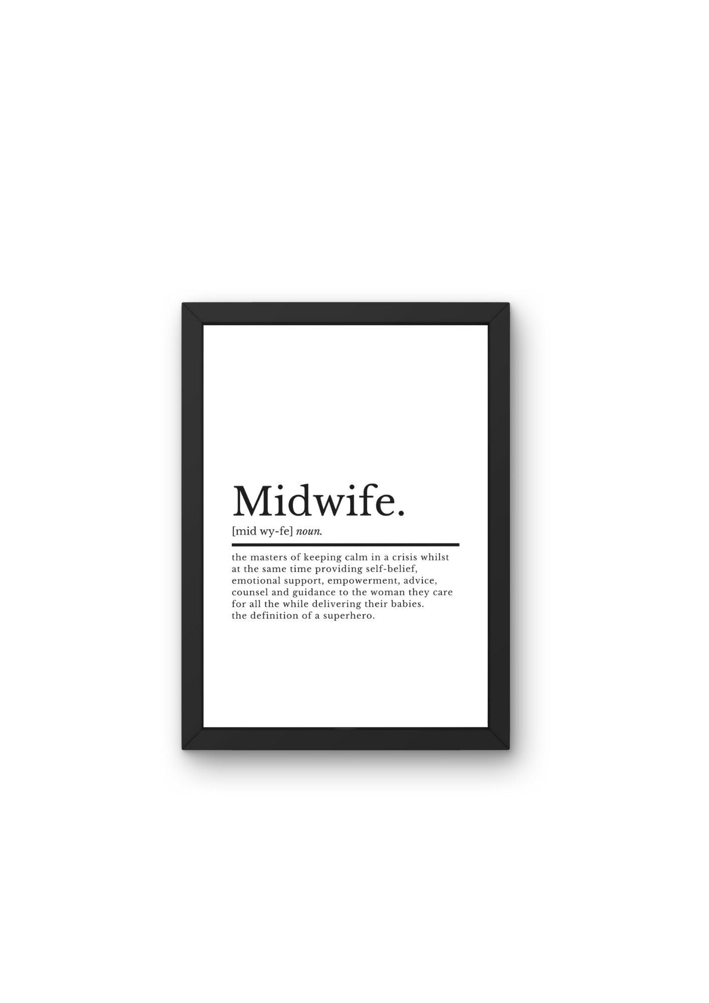 Midwife Definition Print | Midwife Gift | Student Midwife Gift | NHS Worker Present | Graduation Gifts | Midwife Print | Midwifery Quote - ProfessorPrintsUK - A2