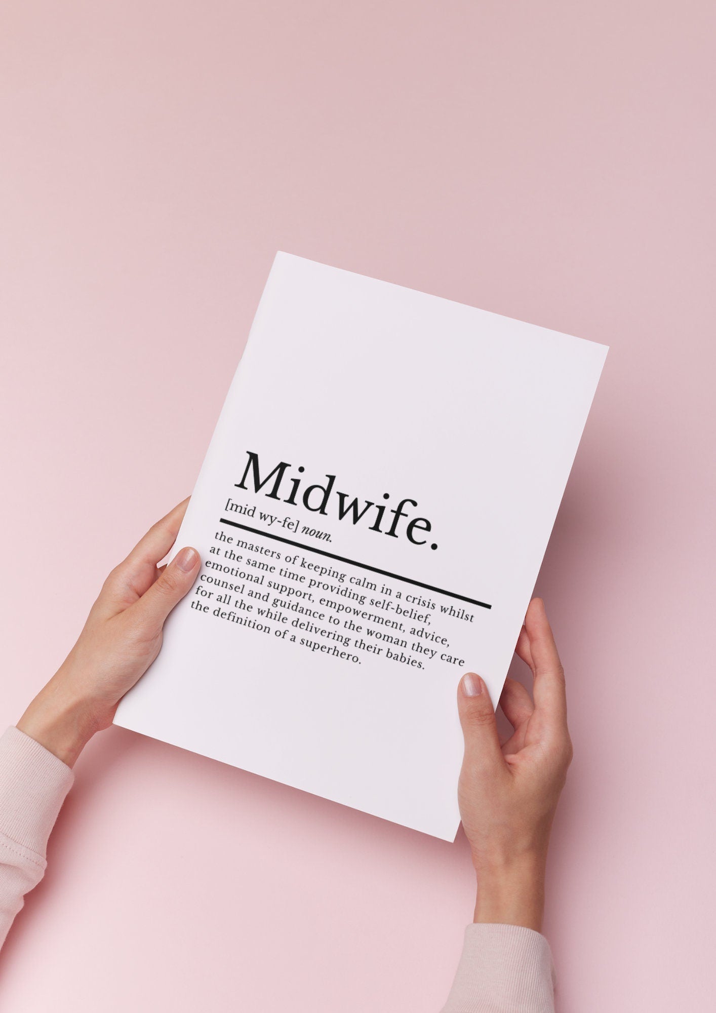 Midwife Definition Print | Midwife Gift | Student Midwife Gift | NHS Worker Present | Graduation Gifts | Midwife Print | Midwifery Quote - ProfessorPrintsUK - A2