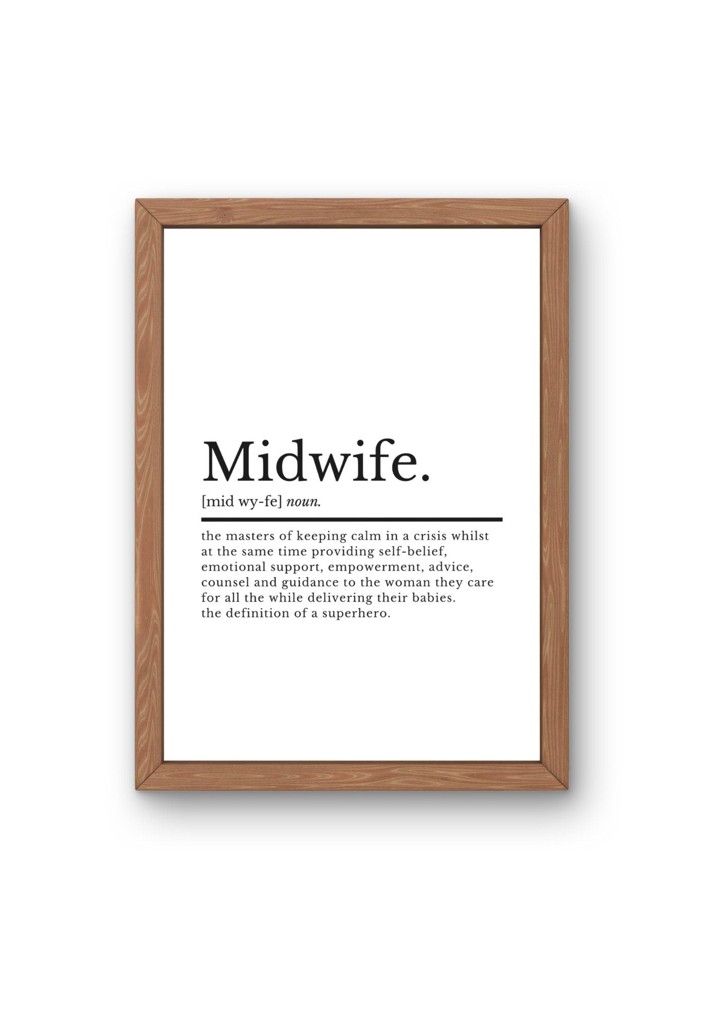 Midwife Definition Print | Midwife Gift | Student Midwife Gift | NHS Worker Present | Graduation Gifts | Midwife Print | Midwifery Quote - ProfessorPrintsUK - A2