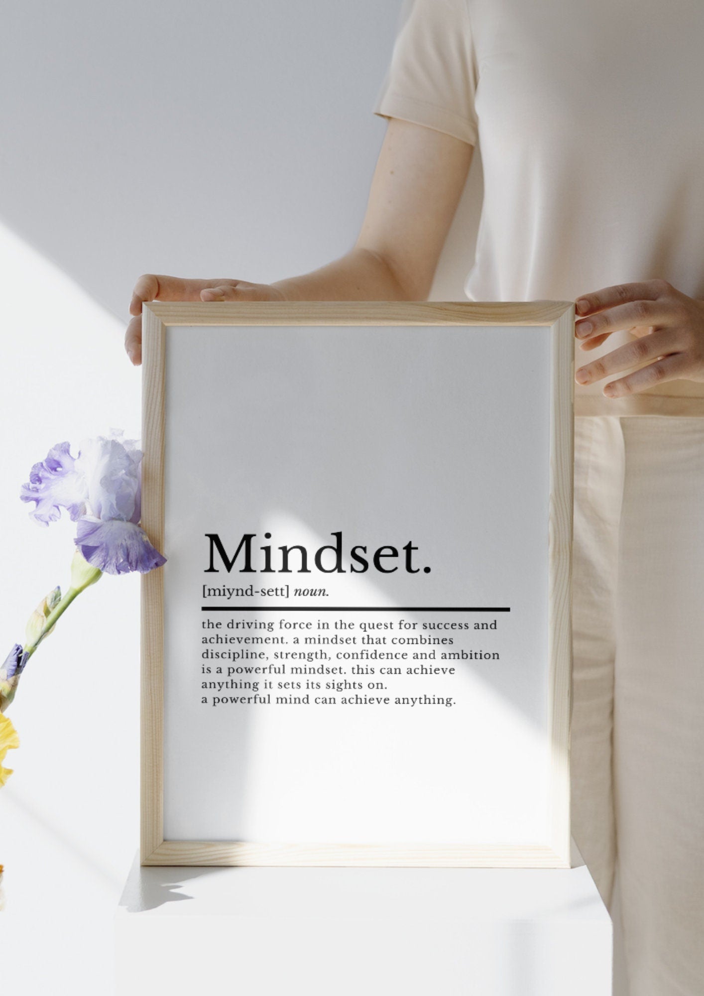 Mindset Definition Inspirational Office Wall Art Decor Print | Inspirational Quotes | Motivational Prints | Motivational Wall Decor - ProfessorPrintsUK - A2