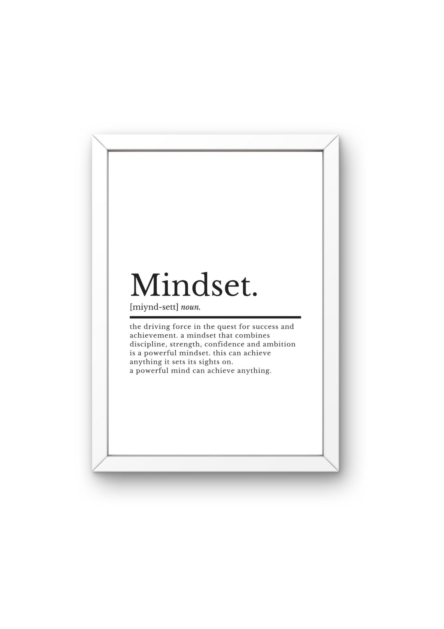 Mindset Definition Inspirational Office Wall Art Decor Print | Inspirational Quotes | Motivational Prints | Motivational Wall Decor - ProfessorPrintsUK - A2