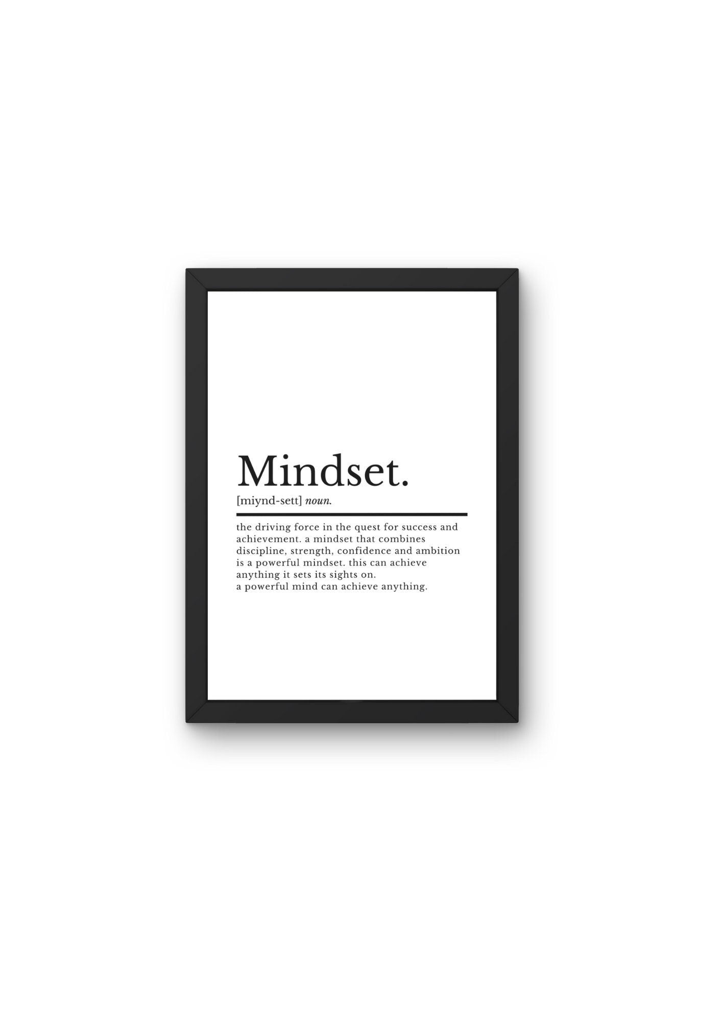 Mindset Definition Inspirational Office Wall Art Decor Print | Inspirational Quotes | Motivational Prints | Motivational Wall Decor - ProfessorPrintsUK - A2