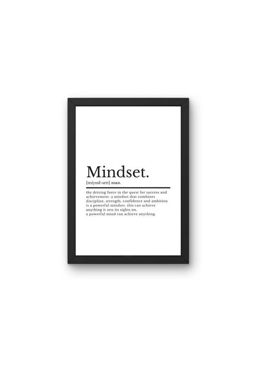 Mindset Definition Inspirational Office Wall Art Decor Print | Inspirational Quotes | Motivational Prints | Motivational Wall Decor - ProfessorPrintsUK - A2