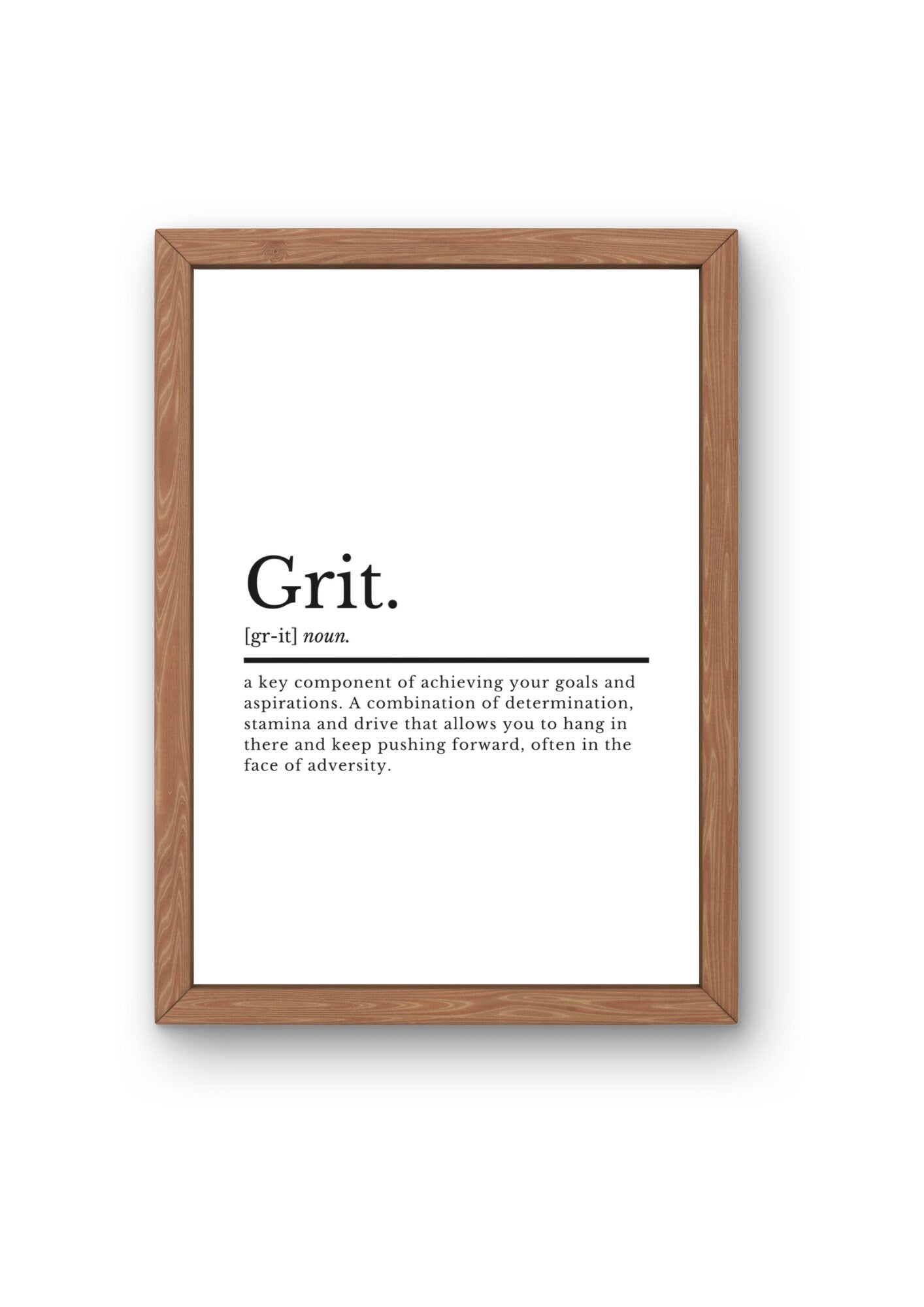 Motivational Grit Definition Print | Office Wall Art | Motivational Quotes | Office Decor | Home Office Prints | Motivational Wall Decor - ProfessorPrintsUK - A2