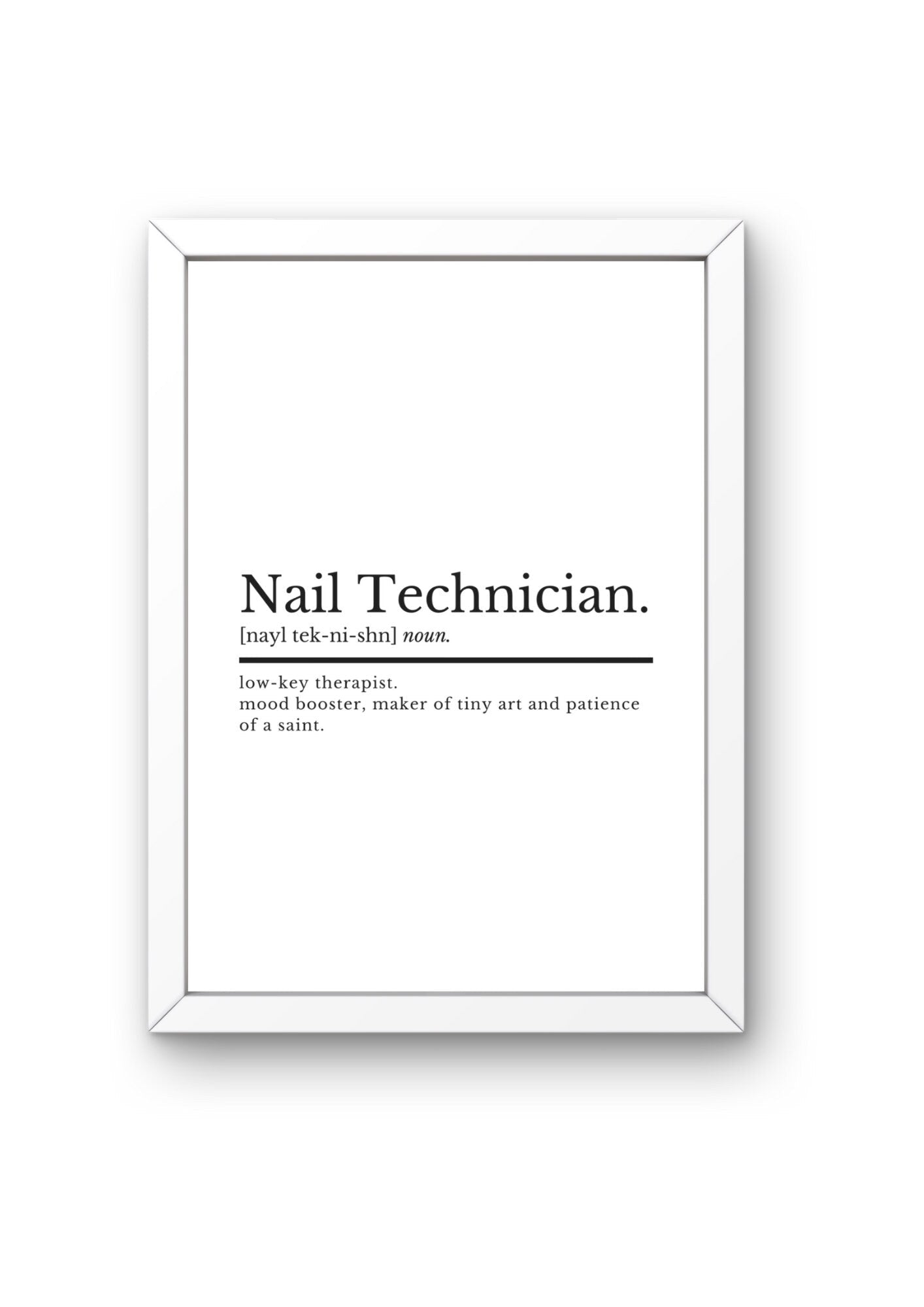 Nail Technician Definition Salon Print Decor | Nail Tech Gifts | Nail Room Decor | Beauty Gifts | Nail Tech Print | Gifts For Her - ProfessorPrintsUK - A2