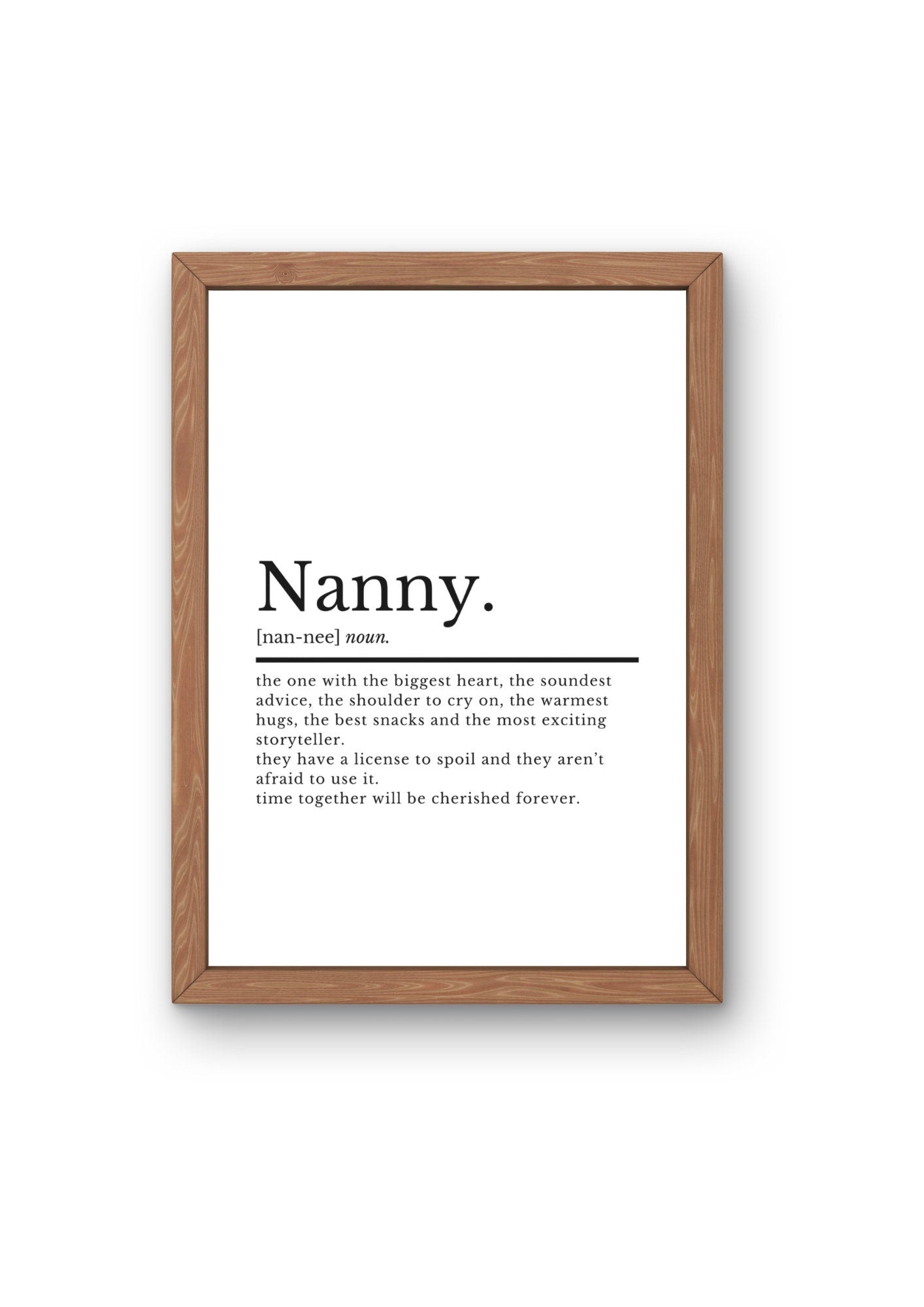 Nanny Gift | Nanny Definition | Gifts For Nanny | Gift For Granny | Nanny Gifts | Grandma Prints | Definition Print | Nanny Wall Prints - ProfessorPrintsUK - A2