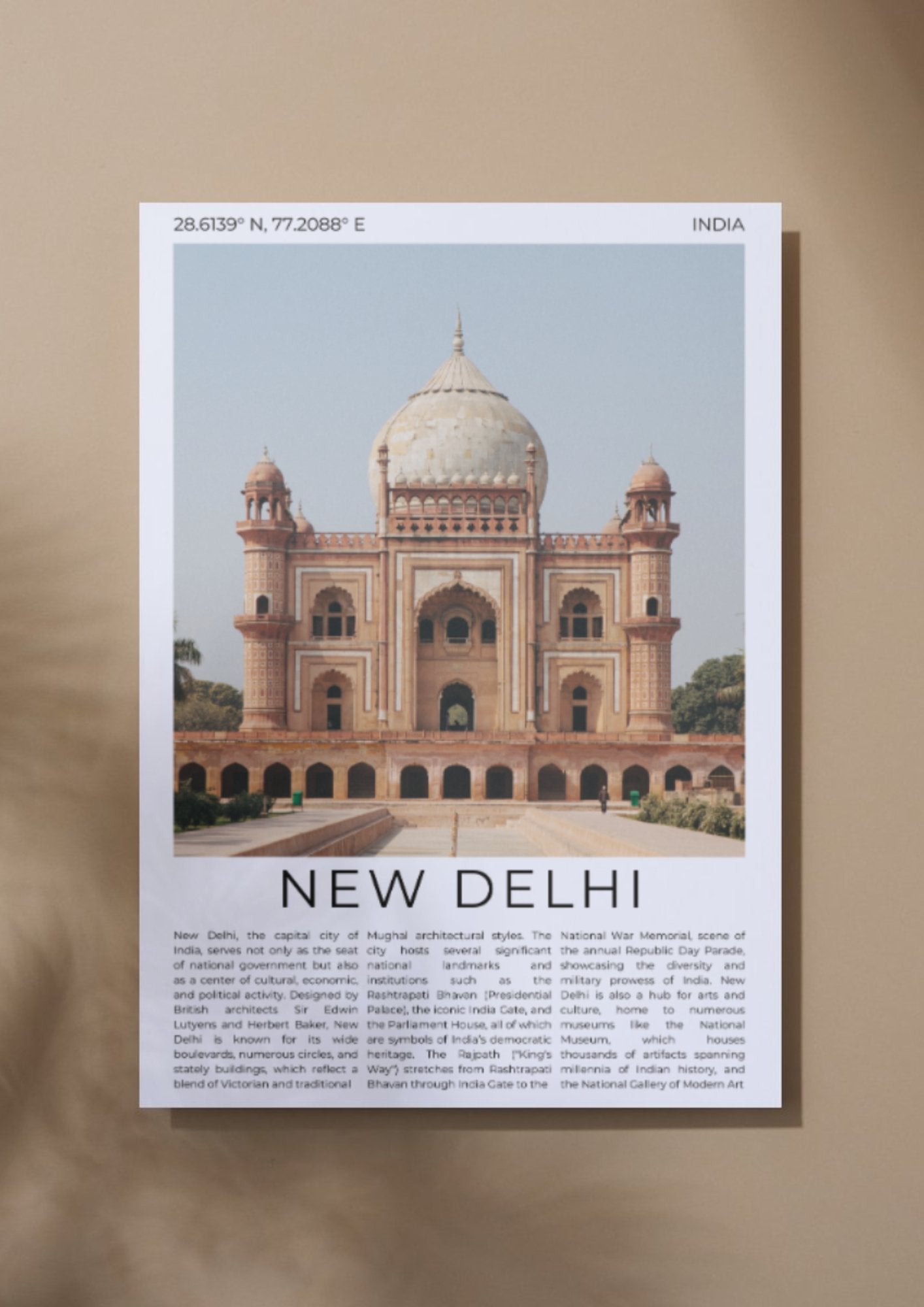 New Delhi: Heart of India - ProfessorPrintsUK - A6