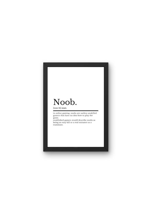 Noob Definition Gaming Print Gamer Gift | Gaming Poster | Boys Bedroom Decor | Gaming Decor | Gaming Gifts | Gaming Wall Art | Games Room - ProfessorPrintsUK - A2