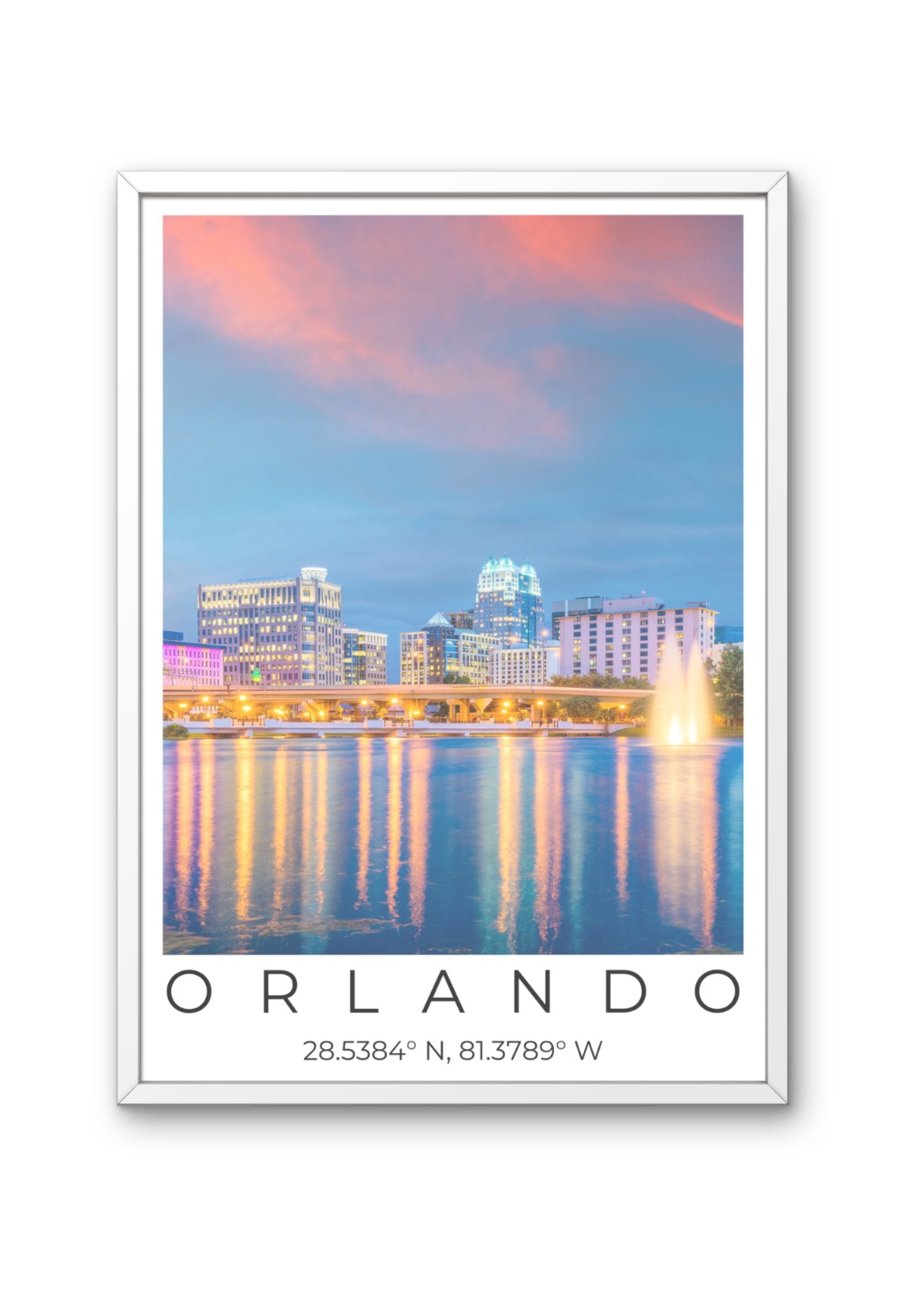 Orlando Coordinates Poster - ProfessorPrintsUK - A6