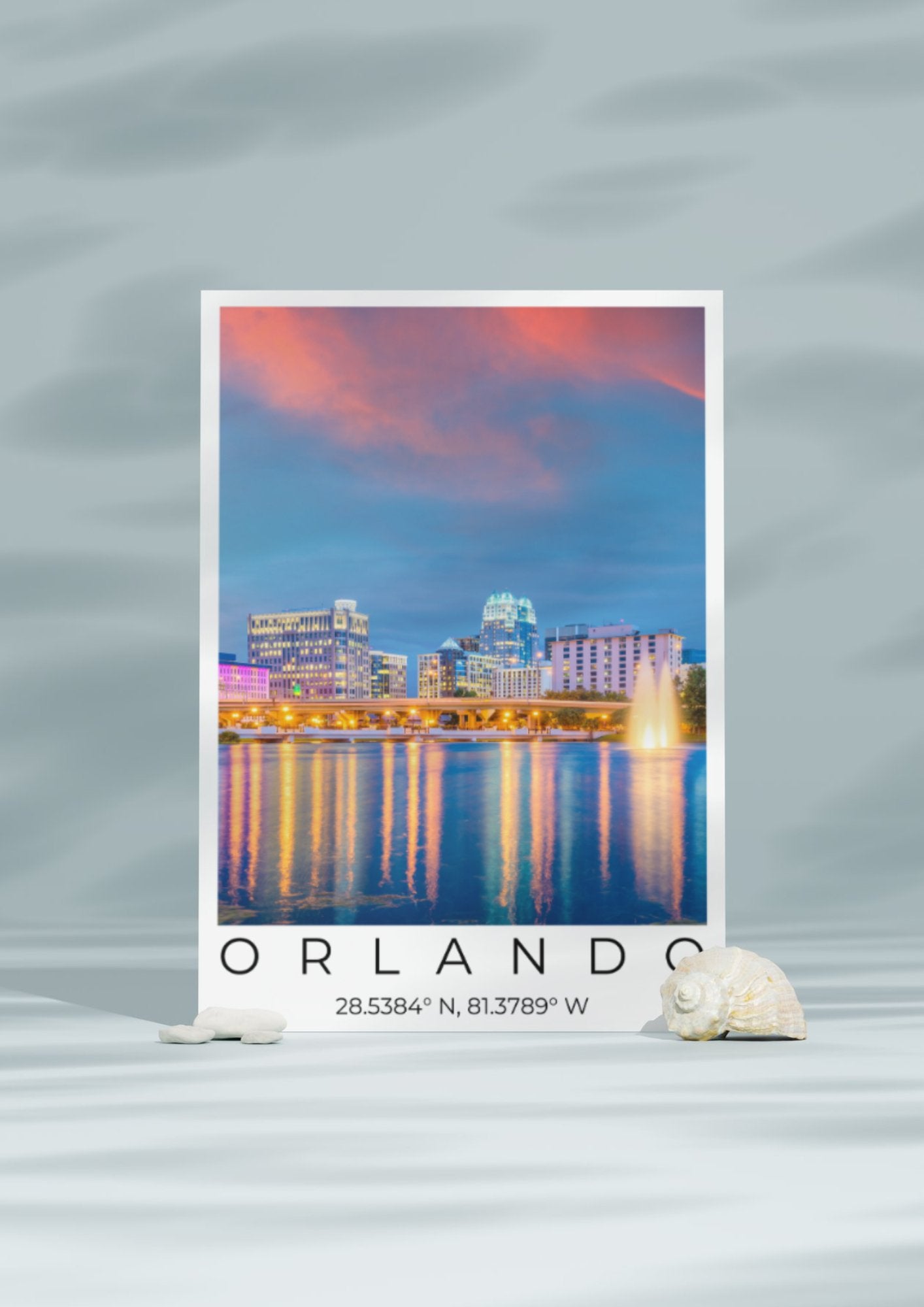 Orlando Coordinates Poster - ProfessorPrintsUK - A6