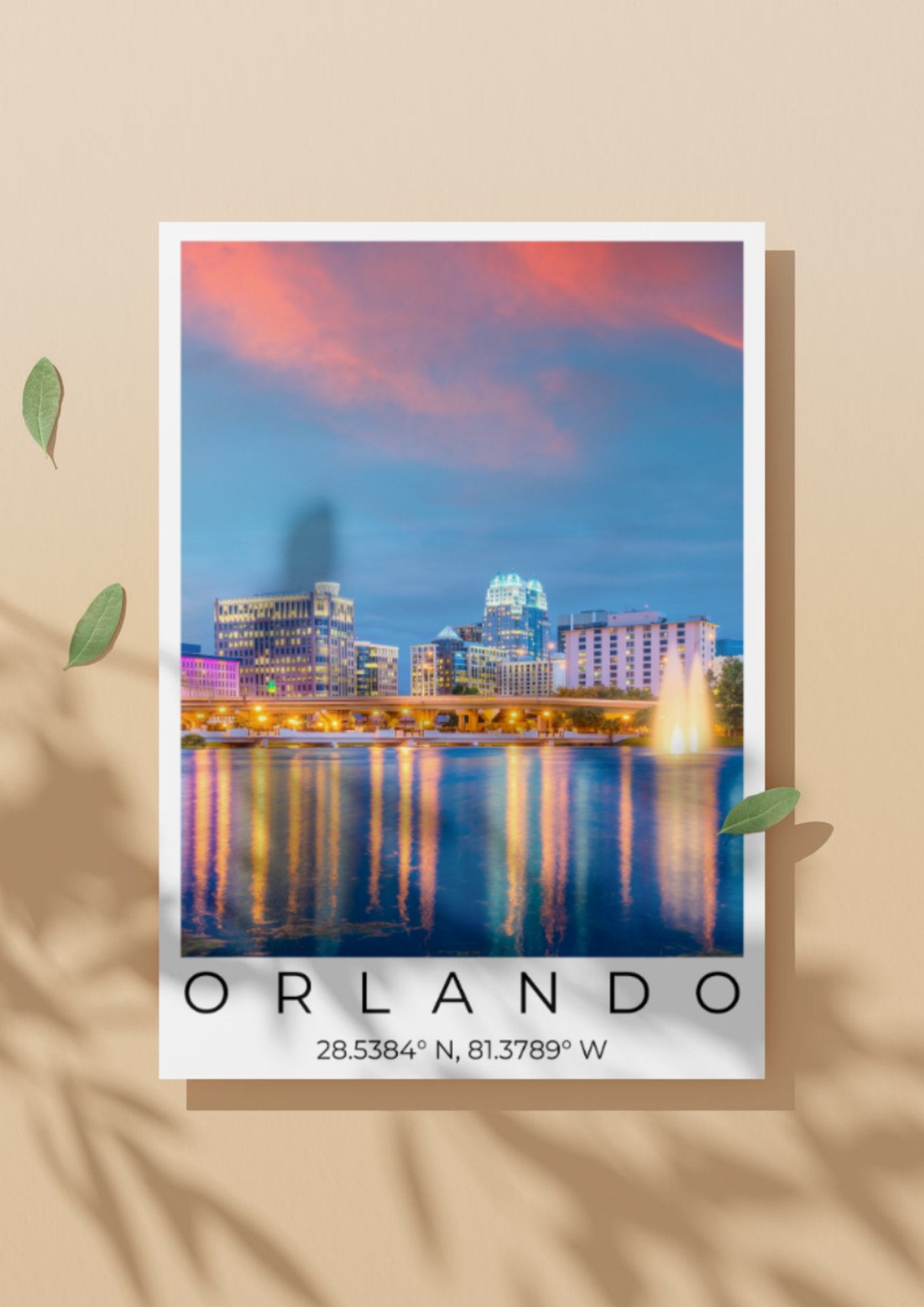 Orlando Coordinates Poster - ProfessorPrintsUK - A6