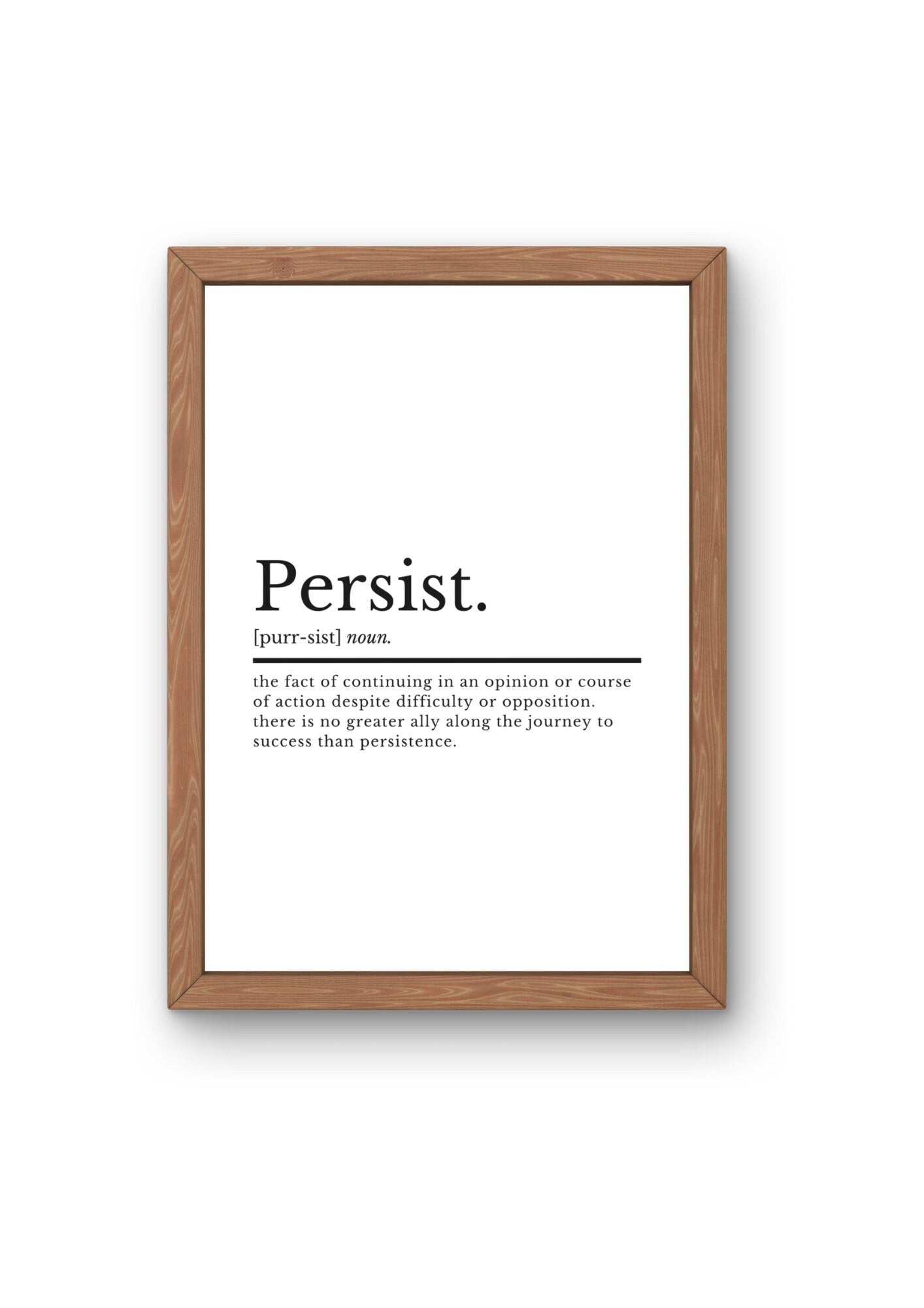 Persist Definition Motivational New Job Gift | New Business Gift | New Venture Gift | Inspirational Print | Positivity Gift | Congratulation - ProfessorPrintsUK - A2