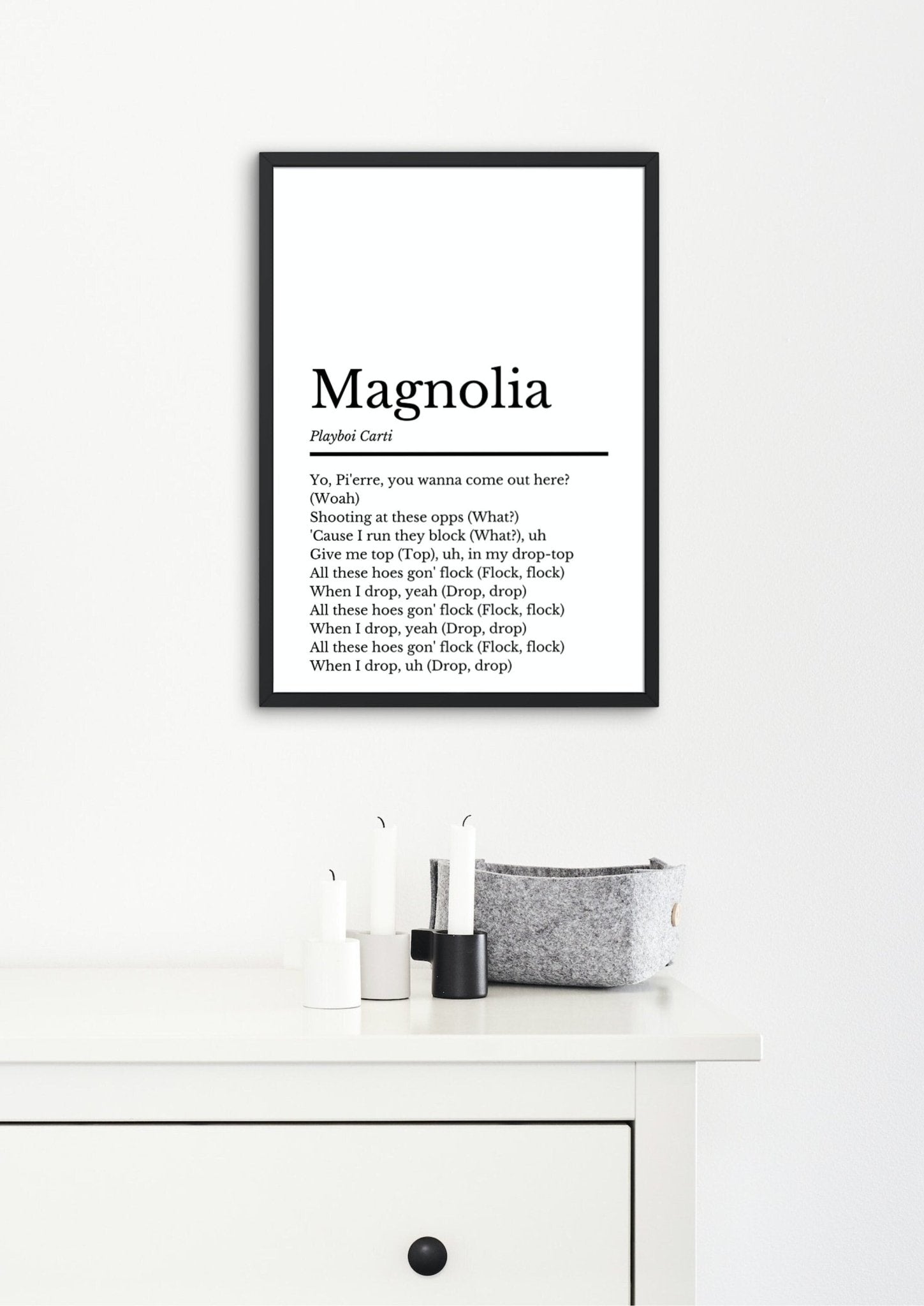 Playboi Carti, Magnolia Lyrics | Playboi Carti Music Gift | Birthday Gift | Playboi Carti Album Wall Art | Playboi Carti Poster - ProfessorPrintsUK - A1