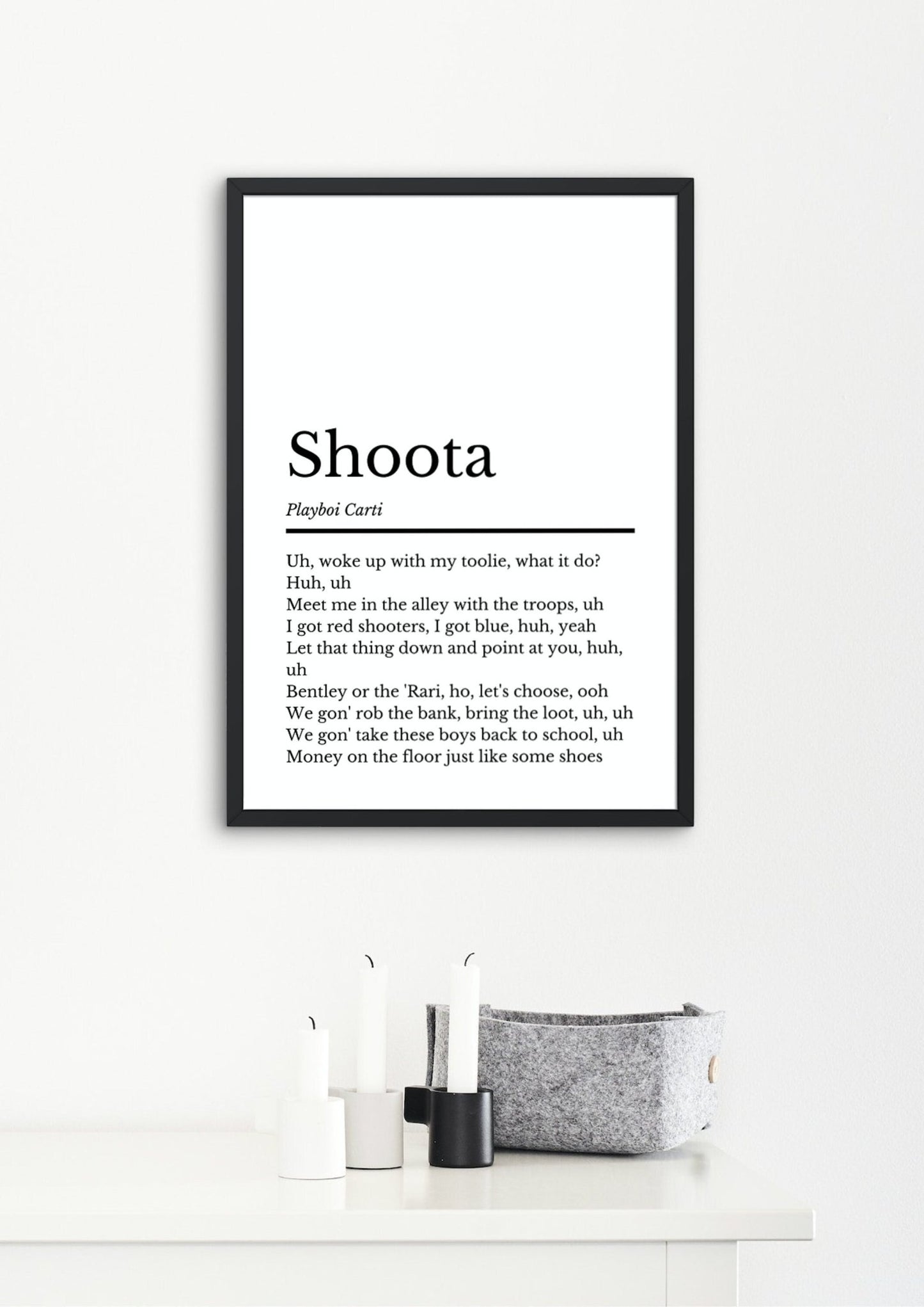 Playboi Carti, Shoota Lyrics | Playboi Carti Music Gift | Birthday Gift | Playboi Carti Album Wall Art | Playboi Carti Poster - ProfessorPrintsUK - A1