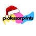 Colorful logo with a Santa hat and 'professorprints' text on a white background