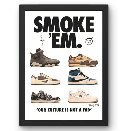 Travis Scott Smoke 'Em Poster - ProfessorPrintsUK - Extra Small - A5