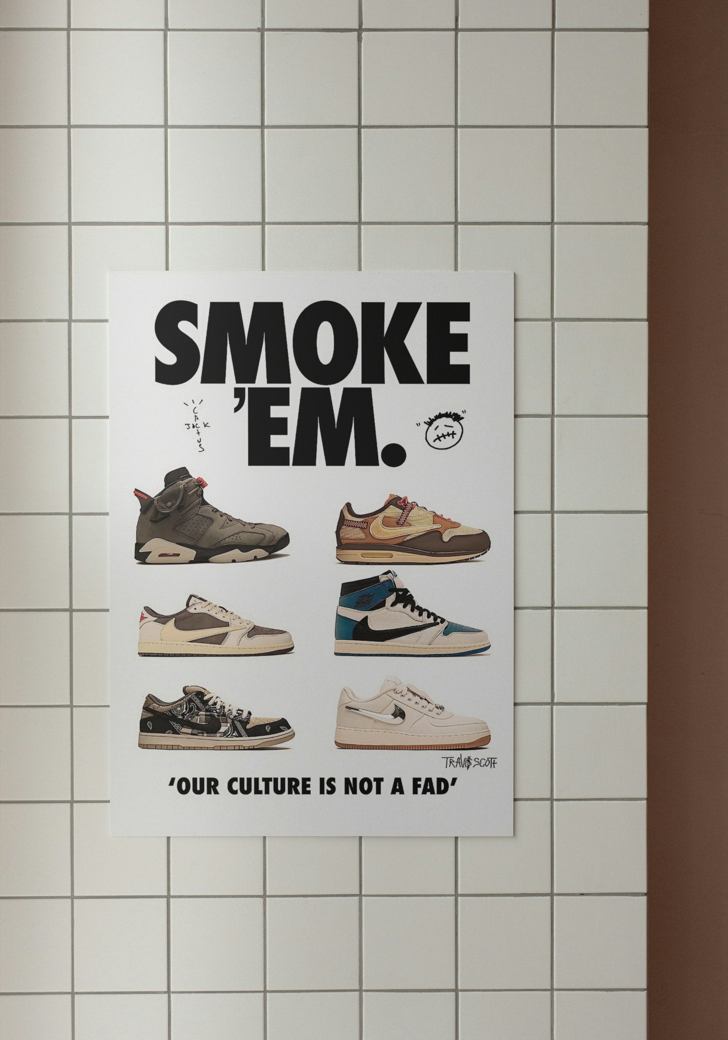 Travis Scott Smoke 'Em Poster - ProfessorPrintsUK - Extra Small - A5